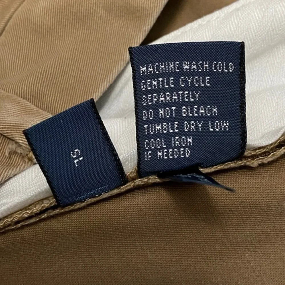 Vintage Polo Ralph Lauren Stretch Custom Fit Tan Chino Trouser Pants Mens 36x32